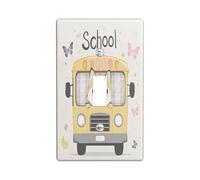 Cartoon Shiba Inu Dog Decorative Light Switch Cover Wall Plate 1 Gang Single Toggle, Kid School Bus Electrical Faceplate for Kitchen Bathroom, Pet Switchcover Decor