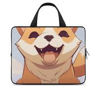 Cartoon Shiba Inu Dog Laptop Sleeve Ultra-Thin, Lightweight & Waterproof 10inch Laptop Bags, Durable Neoprene Material, Portable Protective Computer Bag with Hand Strap