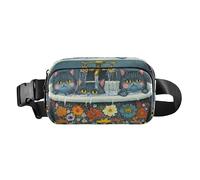 Cartoon Shih Tzu Dogs Vintage Bathtub Stylish Waist Pack Crossbody Bag for Women Men Mini Crossbody Sling Bag for Travel, chic Russian Blue cats Retro bathtub, One Size