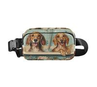 Cartoon Shih Tzu Dogs Vintage Bathtub Stylish Waist Pack Crossbody Bag for Women Men Mini Crossbody Sling Bag for Travel, cute Dachshund dogs Vintage bathtub, One Size