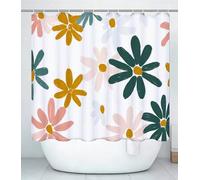 Cartoon Shower Curtain for Bathroom, Curtain Includes 12 Pcs Hooks, Waterproof Polyester Fabric, Rustproof Eyelets, Weighted Hem, Machine Washable, Quick Dry, Bathroom Decor H100 x W140cm Flower J#352