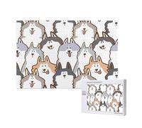 Cartoon Siberian Husky Dog,1000 Pieces Wooden Jigsaw Family Game Jigsaw Puzzles for Adults Teens Home Decor