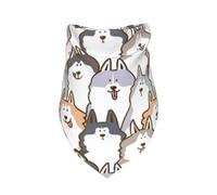 Cartoon Siberian Husky Dog,Bib Scarf Triangle Hood Adjustable Pet Scarf Washable Hood Suitable for Small, Medium and Large Dogs and Cats