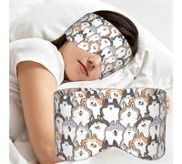 Cartoon Siberian Husky Dog, Sleep Mask for Home Travel, Full Eye Covers Light Blocking Eye Mask Sleep Eye and Ear Muffs