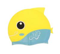 Cartoon Silicone Swim Cap Yellow Fish Printed Headgear