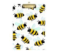 Cartoon Simple Bees A4 Science Clip Board Plastic for Teacher Must Haves for Classroom Elementary Size 9 x 12