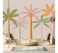 Cartoon Simple Colourful Tree Creativity Modern 3D Wallpaper Premium Textured Silk Neutral Tones Material Ideal for Living Room Bedroom-250cm×170cm