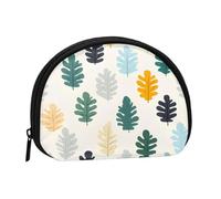 Cartoon Simple Leaf Printed Portable Full-Width Printed Coin Purse is Convenient for Daily Use