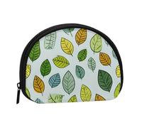 Cartoon Simple Leaf Printed Portable Full-Width Printed Coin Purse is Convenient for Daily Use