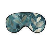 Cartoon Simple Leaves Sleep Mask Soft Comfortable Eye Mask with Adjustable Strap Eye Cover Eye Shade for Men Women Work Travel