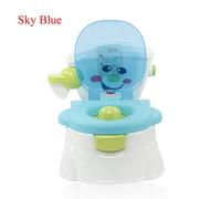 Cartoon Simulation Men and Women Baby Toilets Smiley Anti-Skid Toilets Infant Children's Toilets Sky Blue