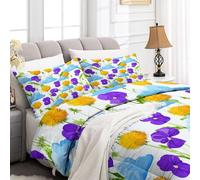 Cartoon Single Duvet 135 x 200 cm Bedding, Plants Flowers Sun Clouds Duvet Lightweight Comforter with Zipper Closure - Ultra Soft Bedding for Kids Boys Girls Teens Adults Bedroom Decor