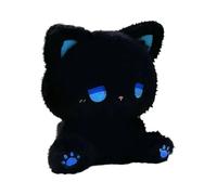 Cartoon Sitting Cats Plush Toy Emotion, Black and blue, F