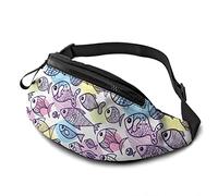 Cartoon Sketch Fish Casual Fanny Waist Pack Bag Adjustable Lightweight Sport Belt Waist Bag for Sports Running Hiking Biking Walking