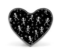 Cartoon Skull Dancing Heart Metal Brooches 1 Inch Memorial Badges Exquisite Decorations Pins for Clothing