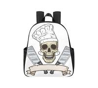 Cartoon Skull Toque Knife Backpack for School 12.40x5.12x14.17inch Backpack Purse Multipurpose Casual Purse Backpack Business Travel School,Office