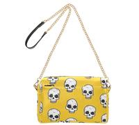 Cartoon Skulls Hip Halloween Fashion Small Crossbody Bag Women Vegan Leather Purse For Teens Waterproof Lady Shoulder Handbags