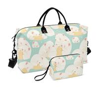 Cartoon Sleeping Tasmanian Devil Light Green Decorative Travel Tote Bag Sports Gym Bag with Adjustable Strap for Yoga 2 Pcs Set bolso de para Mujer