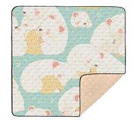 Cartoon Sleeping Tasmanian Devil Light Green Soft Padded Baby Activity Play Mat for Floor Waterproof Foldable Baby Tummy time Play mat for Babies Infants Toddlers, 50'' x 50''tapete de