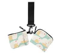 Cartoon Sleeping Tasmanian Devil Light Green Women's Coin Purses Card Cases Minimalist Wristlet Wallet Key Holder with Zipper Coin Pocket for Daily Use 2 Packs, cartoon sleeping Tasmanian Devil light