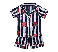 Cartoon Sleepwear Sleeve Outfits Toddler Boy Baby Girl Pajamas Short Tops+Shorts Girls Outfits&Set Boy Kids Robes Girl Short Outfit Size 8 Plush Toddler Robe Navy