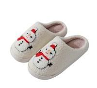 Cartoon Slippers Women Snowman Slippers Cute Christmas Slipper Winter Xmas Slipper Soft Memory Foam Sliders Warm Indoor Sliders Anti-Slip Fuzzy Slides Novelty House Shoes For Men Ladies