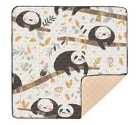 Cartoon Sloth Black and Brown Cute Foldable Baby Play Mat for Floor Water Resistant Foldable Padded Play Mat for Baby Kids Toddlers Infants, 50'' x 50''gimnasio de actividades para