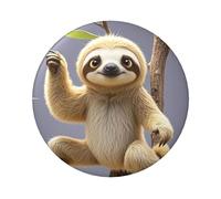 Cartoon Sloth Button Pins 1 Pc, 2.4 Inch Round Button Badges Metal Personalized Picture Photo Pin Buttons Kit For Craft Supplies Christmas Diy Party Projects, 5 PCS, One Size