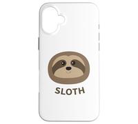Cartoon Sloth Face Print Case for iPhone 16 Plus