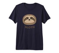 Cartoon Sloth Face Print Premium T-Shirt