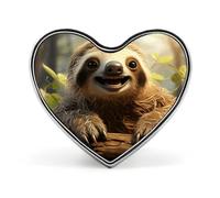Cartoon Sloth Lapel Pin Cute Custom Button Pin Personalized Heart Brooch Aluminum Alloy Brooch Pins Fashion Exquisite Badge Pins for Hat Bag Suit Tie Wedding Accessories