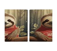 Cartoon Sloth Passport Holder Ultra Slim PU Leather Travel Document Organizer Compact Premium International US Passport Protector Cover for Women Men