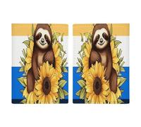 Cartoon Sloth Sitting on Sunflower Passport Protector Slim Passport Holder for Travel Essentials Compact Passport Sleeve Lightweight Wallet for Travel, style, 20.3x13.8cm