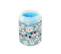 Cartoon Small Bulldog Cherry Reusable Paw Cleaner Soft Silicone Brush Pets Feet Cleaning Kit Gently Cleans Paws After Walks para perros