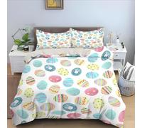 Cartoon Small Duvet Cover Set, Easter Egg Bedding Sets with Zipper Closure, Soft Cozy Microfiber Duvet Cover and 2 Pillow Cases 40 x 60 cm A20