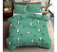 Cartoon Small Duvet Cover Set, Pandas Bedding Sets with Zipper Closure, Soft Cozy Microfiber Duvet Cover and 2 Pillow Cases 40 x 60 cm b1994