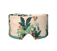 Cartoon Small Green Plant Adjustable Sleep Eye mask and Earmuffs, Unisex Side Sleeping Headband (26.8 * 4.3 inches), Indoor and Outdoor Travel Yoga Comfort Cover,