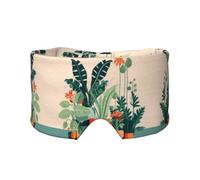 Cartoon Small Green Plant Printed Sleep Eye and Ear Masks (26.8Ã-4.3 inches) Suitable for Travel, Yoga, Deep Rest Indoor and Outdoor