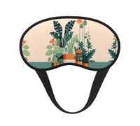 Cartoon Small Green Plant Universal Lightweight Eye Mask: Great for Travel, Office Naps and Shift Work. Provides a Comfortable Sleeping Environment
