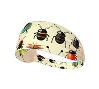 Cartoon Small Insects Elastic Sports Headband for Running, Cycling Yoga, Sweat-Absorbing Breathable Head Wrap, Fits Most Men Women