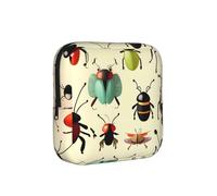 Cartoon Small Insects Period Proof Storage Bag-Feminine Hygiene Travel Case for Sanitary Pads, Discreet Mensural Pouch for Purse Office