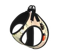 Cartoon Small Insects Print Soft Pet Harness and Leash Set, Adjustable Mesh Puppy Vest Harness for Small Medium Large Dogs and Cats
