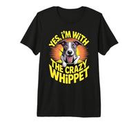 Cartoon Small Pet Dog Breed Yes, I am with the Crazy Whippet Premium T-Shirt