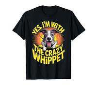 Cartoon Small Pet Dog Breed Yes, I am with The Crazy Whippet T-Shirt