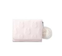 Cartoon Small Wallet Cute Short Wallet Women's Solid Color Cute Pattern Simple Multi Card Bag Zero Wallet(Pink)