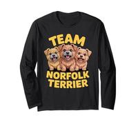 Cartoon Small Working Pet Dog Breed Team Norfolk Terrier Long Sleeve T-Shirt