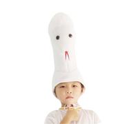 Cartoon Snake Headgear Cute Velvet Snake Costume Hat Funny Halloween Cosplay Parent-Child Performance Headwear Warm Plush Dress Up Accessory Carnival Party Photo Props (White Snake, Preschooler)