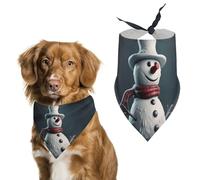 Cartoon Snowman Dog Bandana Triangle Dog Scarf Washable Polyester Dog Bibs Cute Pet Bandana for Medium Large Dogs Puppy and Cats