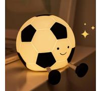 Cartoon Soccer Night Light - Squishy Silicone 3-Level Dimmable Rechargeable Sports-Themed Bedside Touch Lamp, Ideal for Baby Nursery, Toddler Bedroom, Home Office