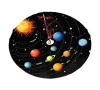 Cartoon Solar System Christmas Tree Skirt 36 Inch Space Galaxy Plush Xmas Tree Mat Holiday Decoratio Floor Protector for Home Party Festival